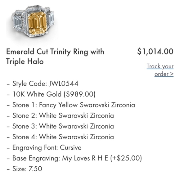 Jewlr.ca Custom Trinity Halo Ring 10kt white gold 50% off retail - Picture 4 of 7